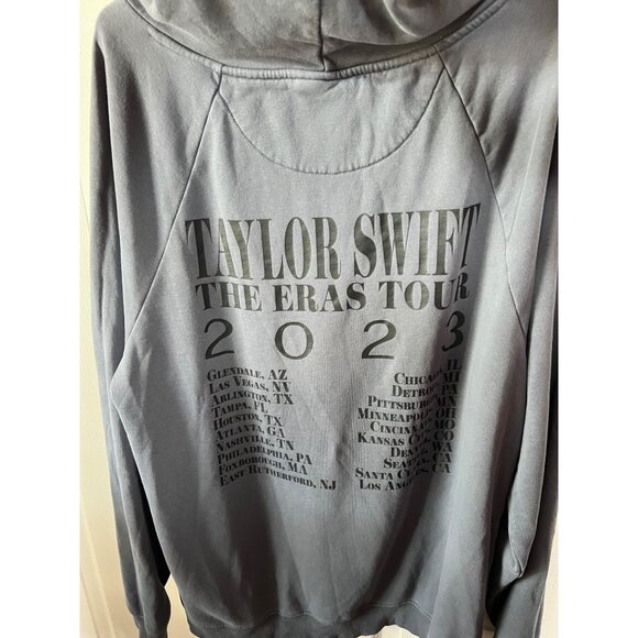 Taylor Swift The Eras Tour 2023 Gray Hoodie L- Fan Apparel With Tour Dates & Poc - Picture 4 of 11